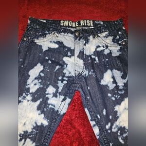 Men's Blue & White Smoke Rise Jeans